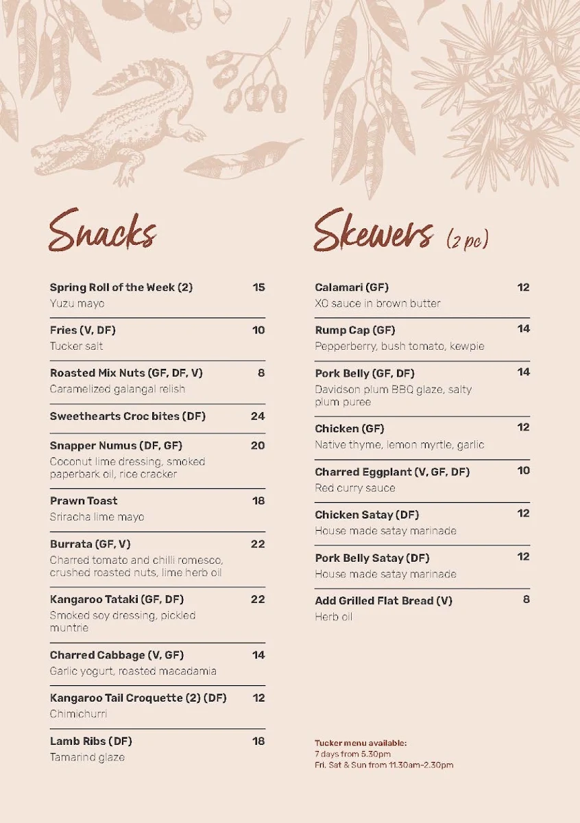 Menu, Flick’s