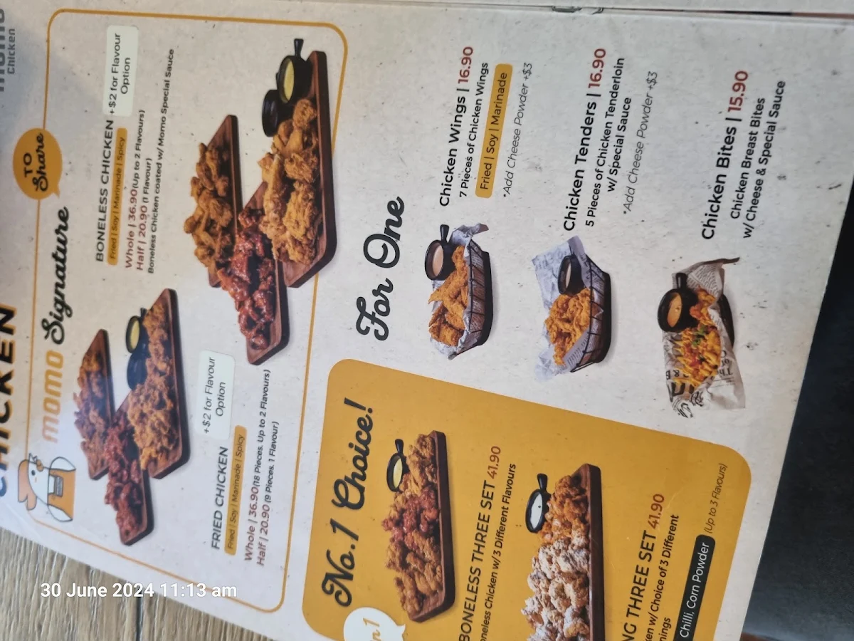 Menu, Momo Chicken