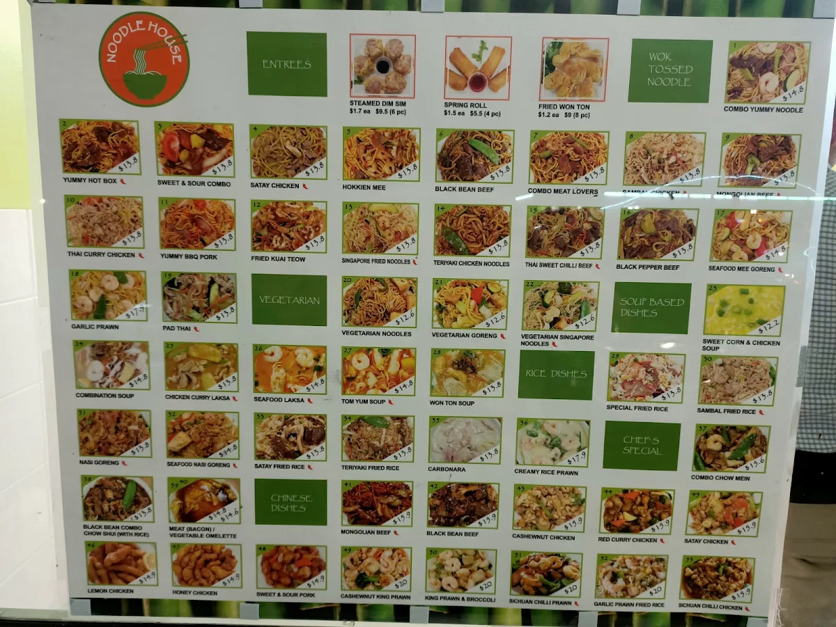 Menu, Manoora Yummy Noodle House
