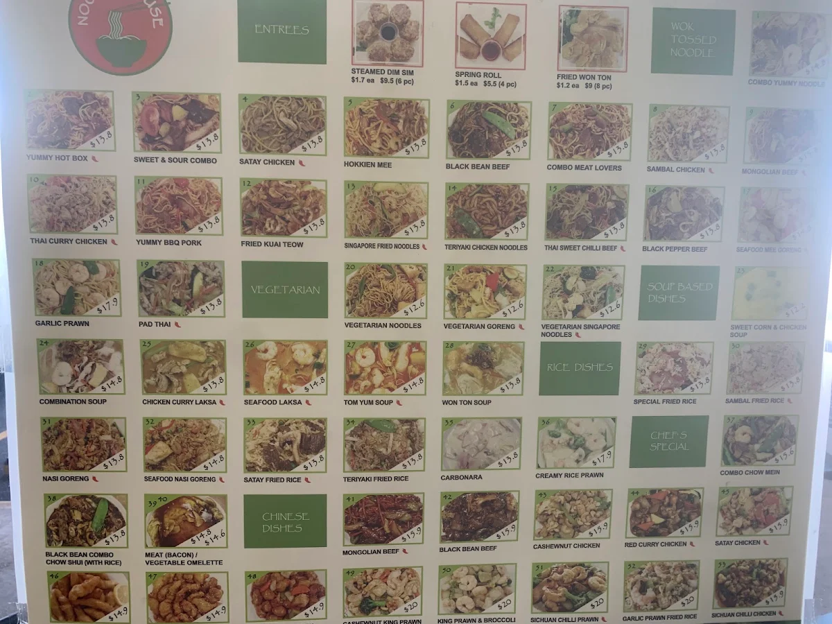 Menu, Manoora Yummy Noodle House