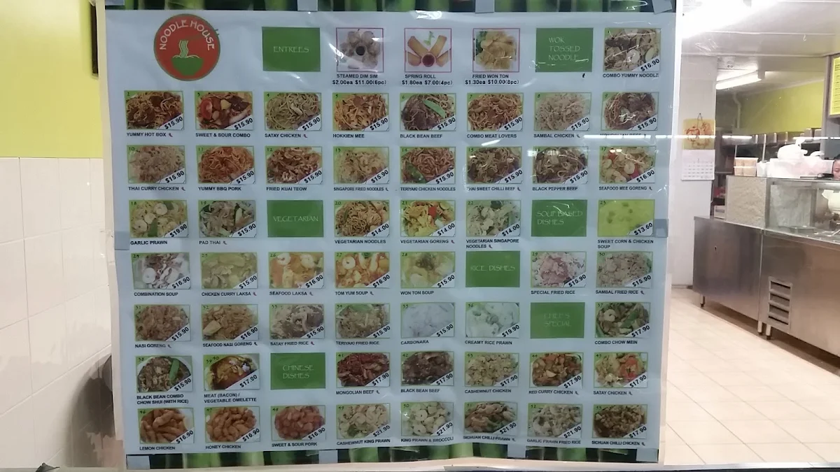 Menu, Manoora Yummy Noodle House
