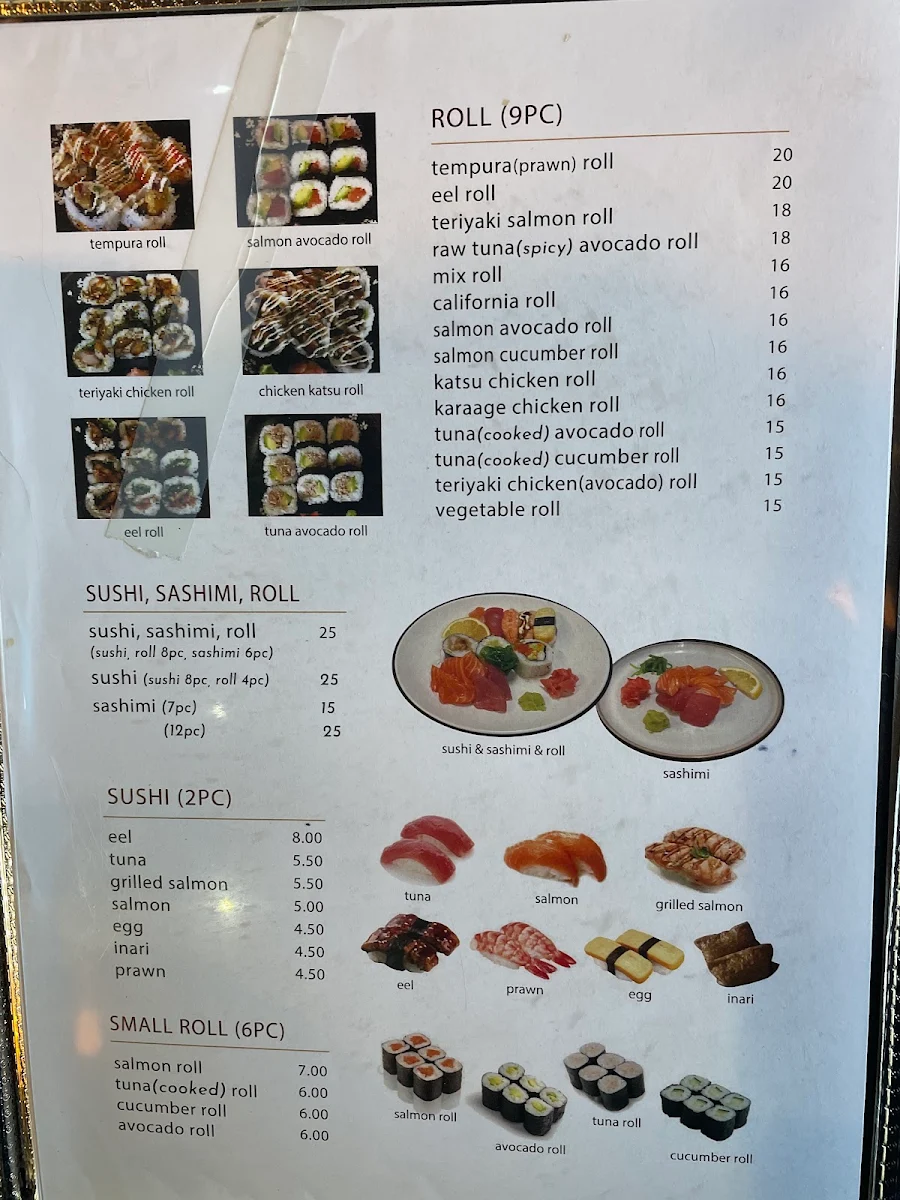 Menu, Pinocchio Sushi