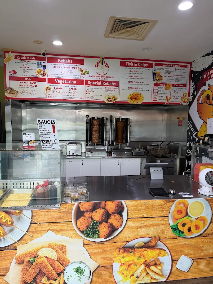 Menu, Over The Top Kebabs Fish & Chips (Yamanto)