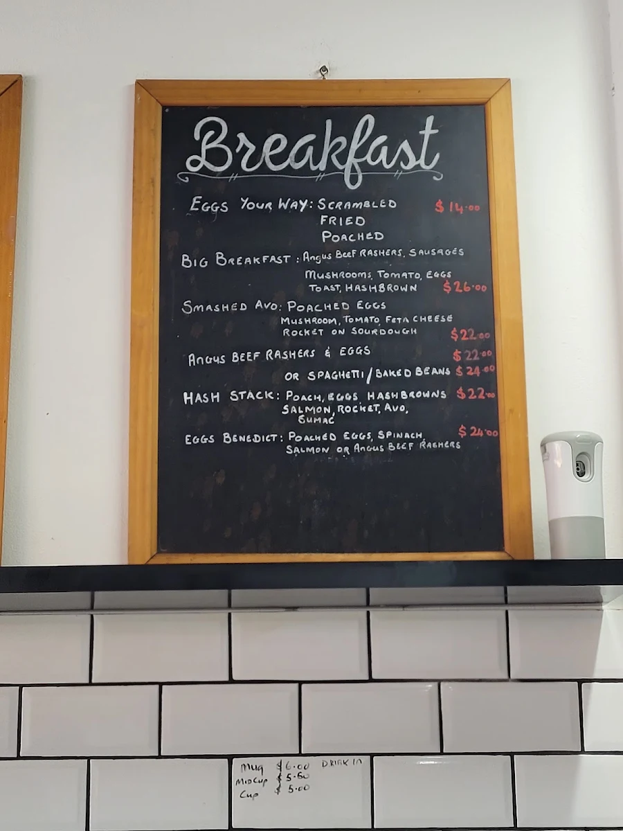 Menu, Wikileaks Cafe