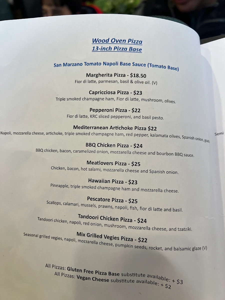 Menu, One Fusion