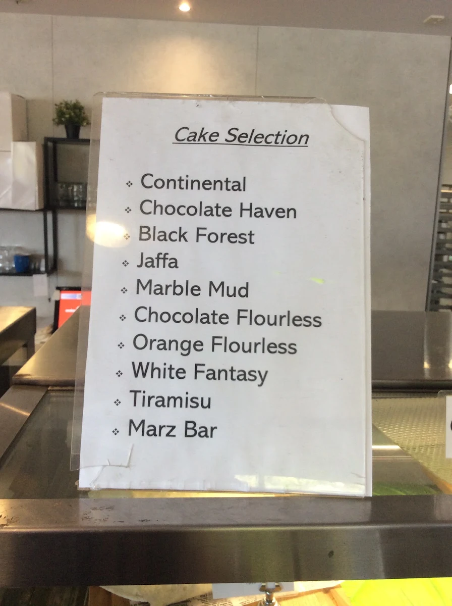 Menu, Frank's Cakes