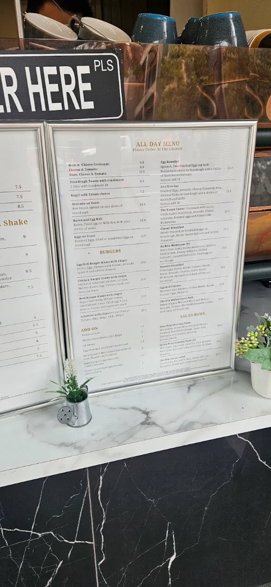 Menu, Eggshell Cafe