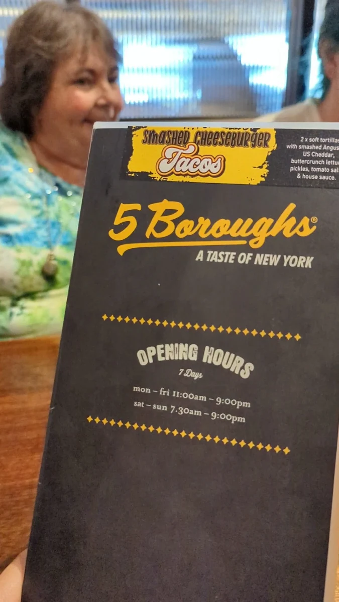 Menu, 5 Boroughs Morayfield