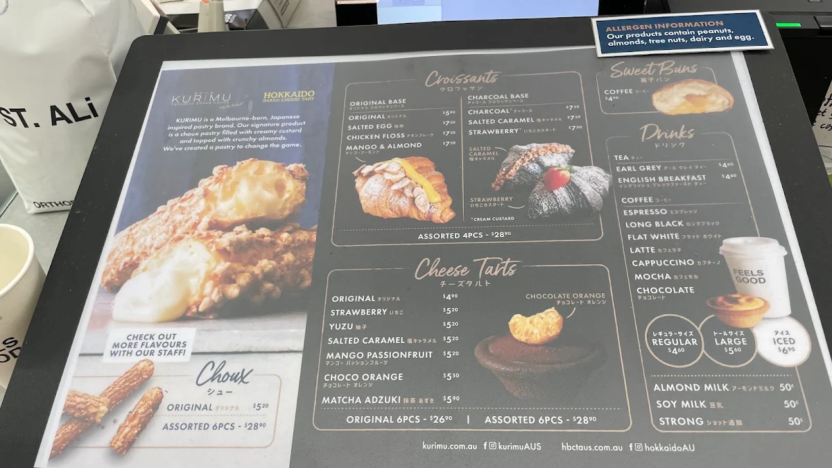 Menu, KURIMU x Hokkaido Baked Cheese Tart Gungahlin