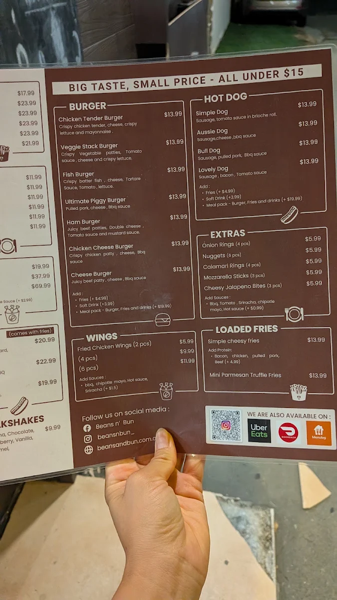 Menu, Beans n' Bun