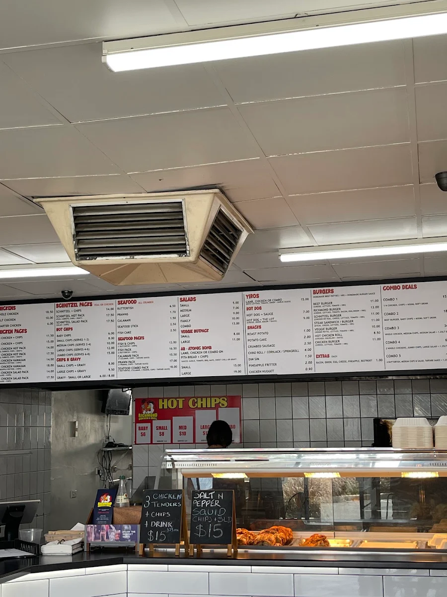 Menu, Richmond Chicken & Grill