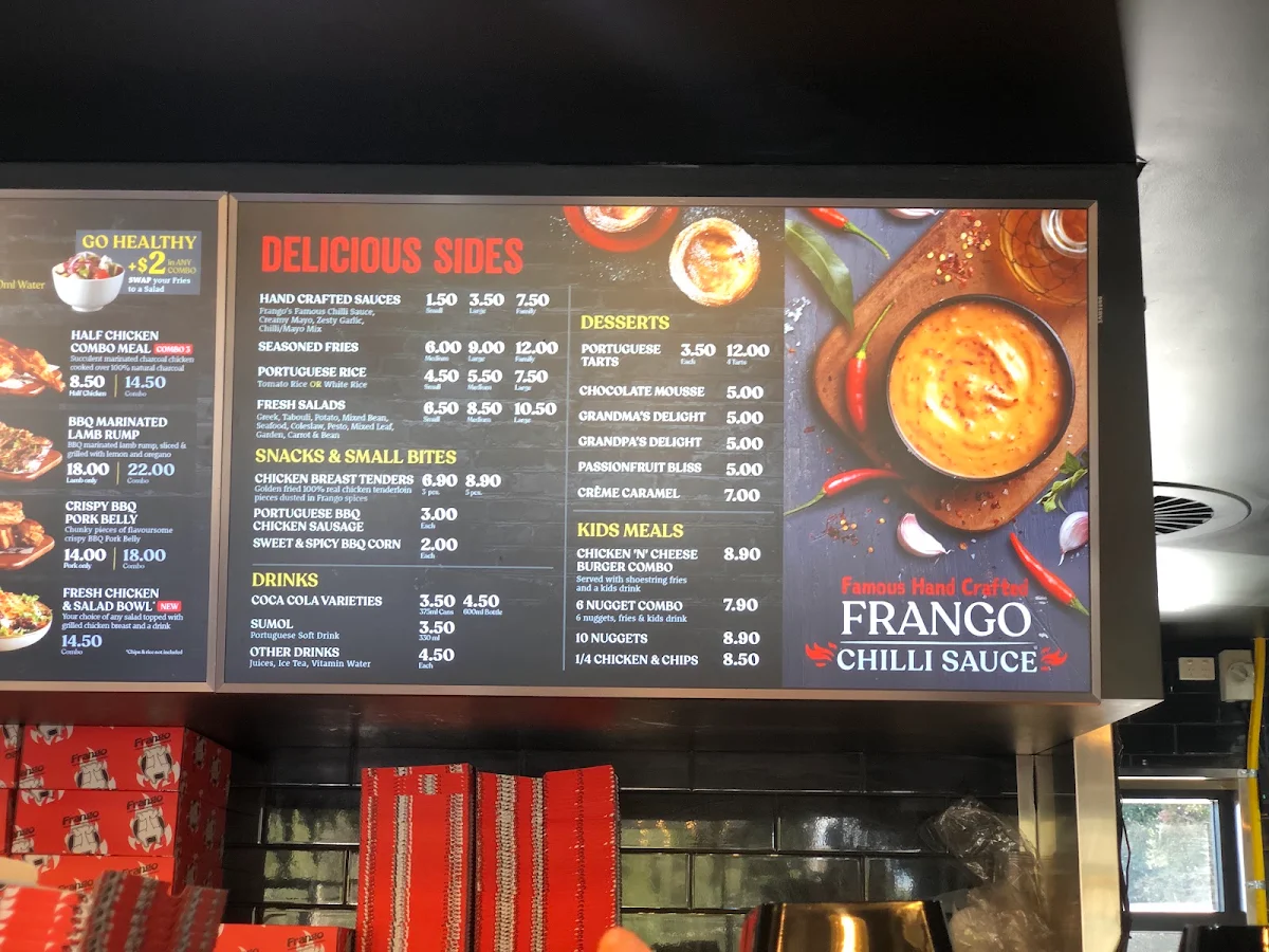 Menu, Frango Edmondson Park