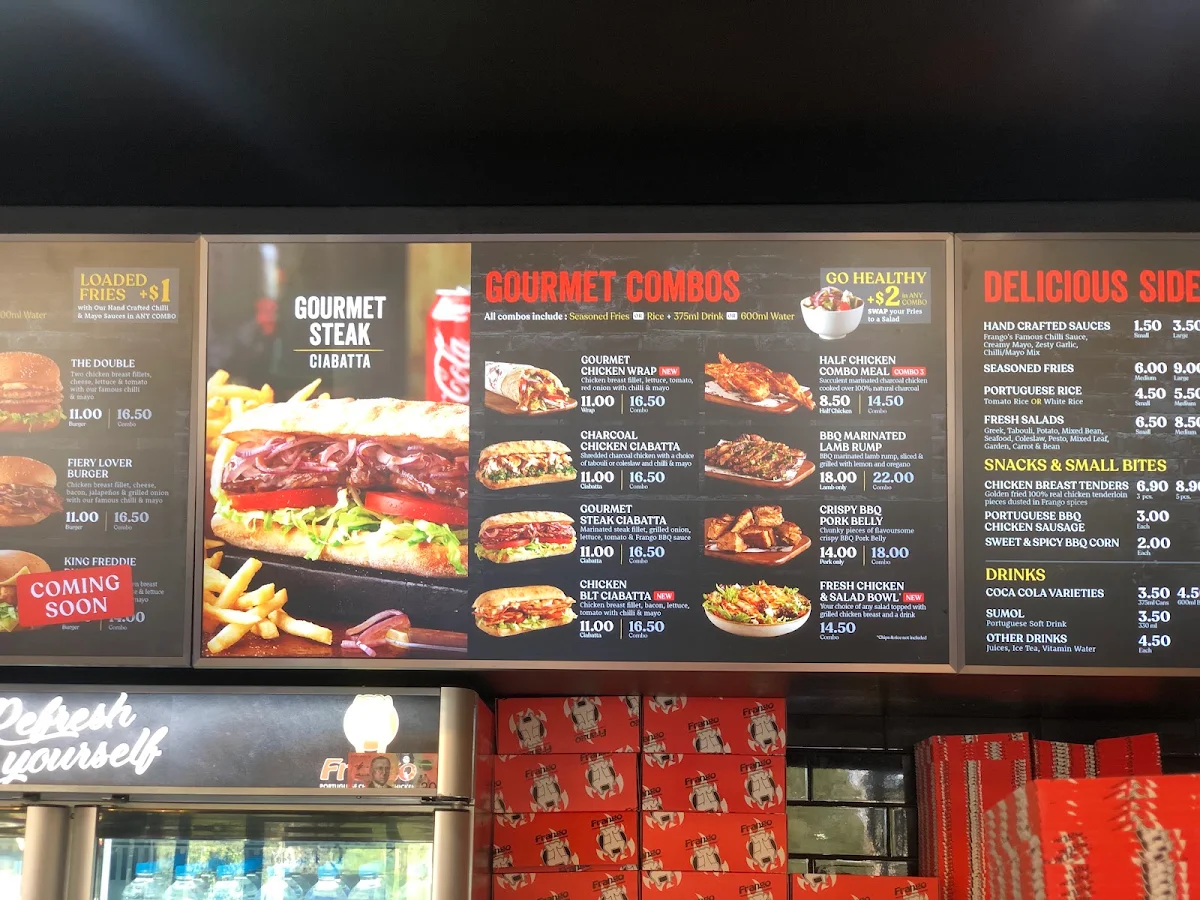 Menu, Frango Edmondson Park