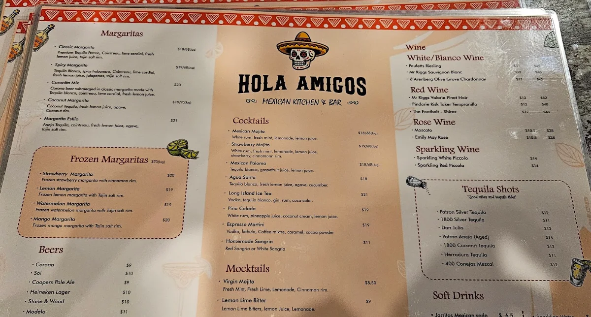 Menu, Hola Amigos Semaphore