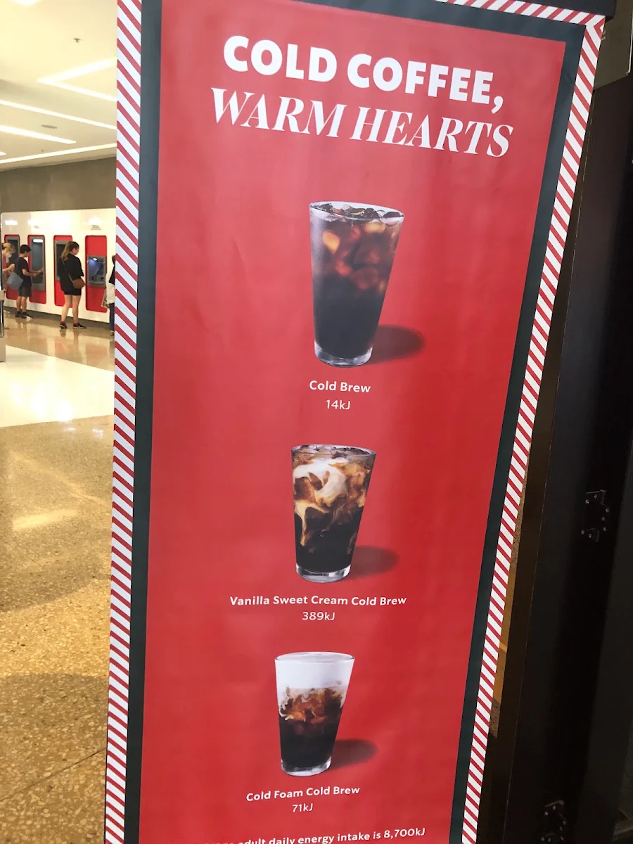 Menu, Starbucks Bondi Junction