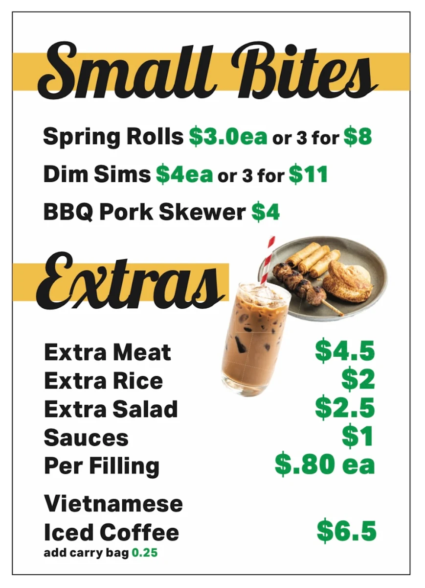 Menu, Mr Bui Banh Mi & more