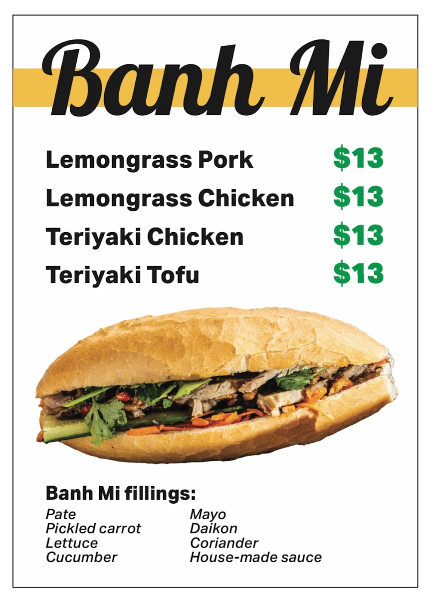 Menu, Mr Bui Banh Mi & more