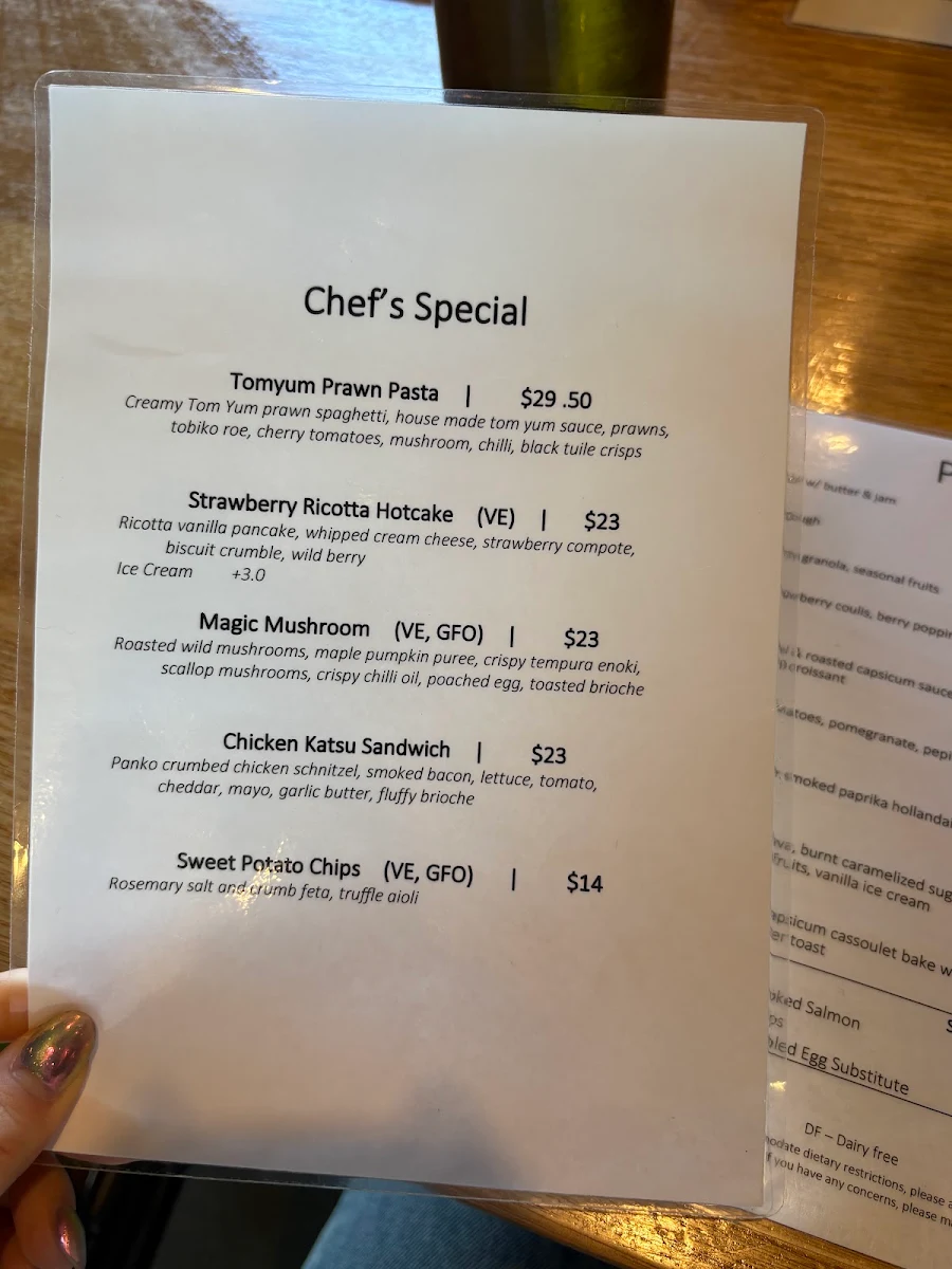 Menu, The Peddler Cafe
