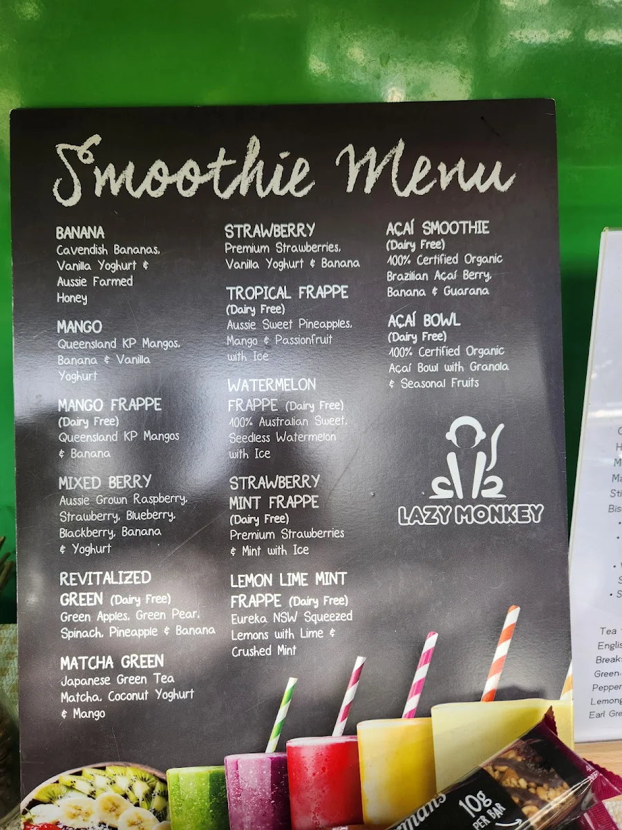 Menu, Lazy Monkey