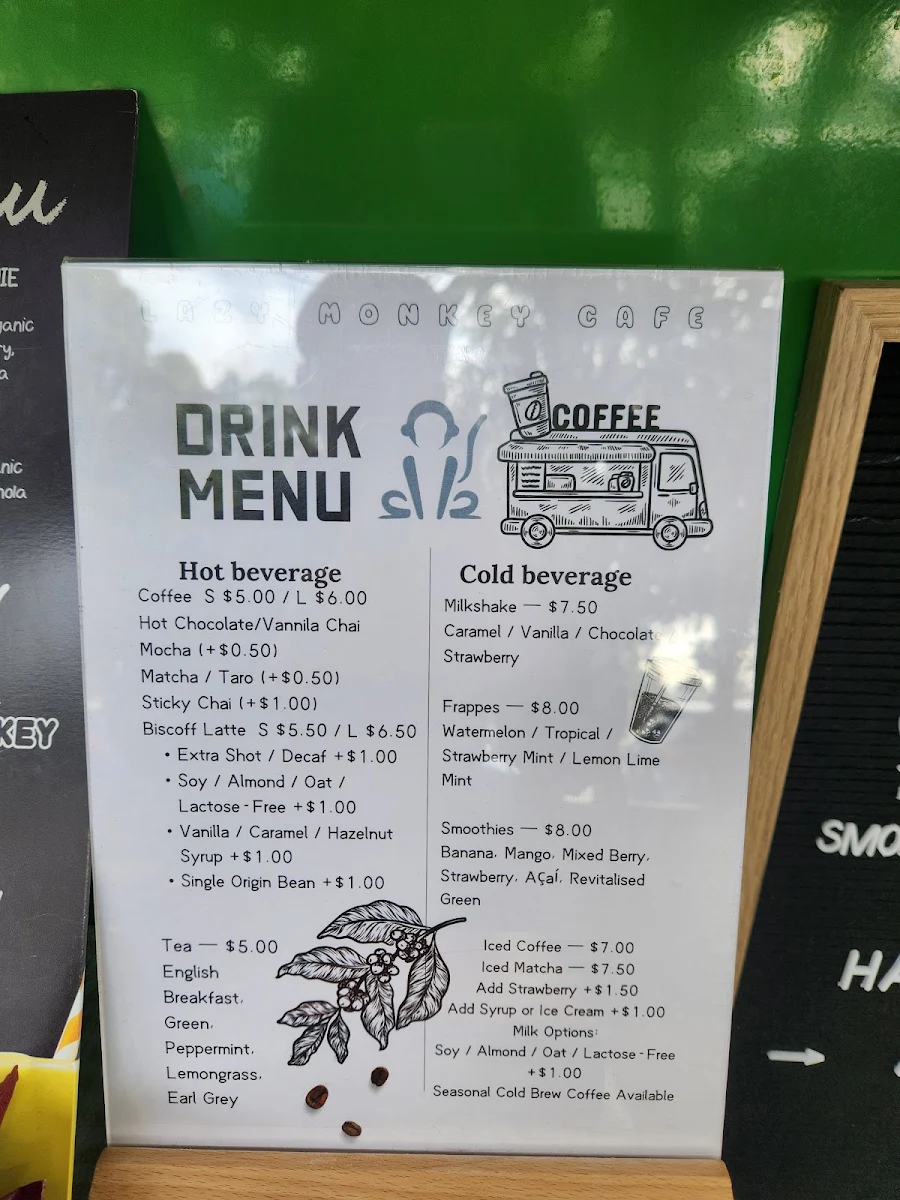 Menu, Lazy Monkey