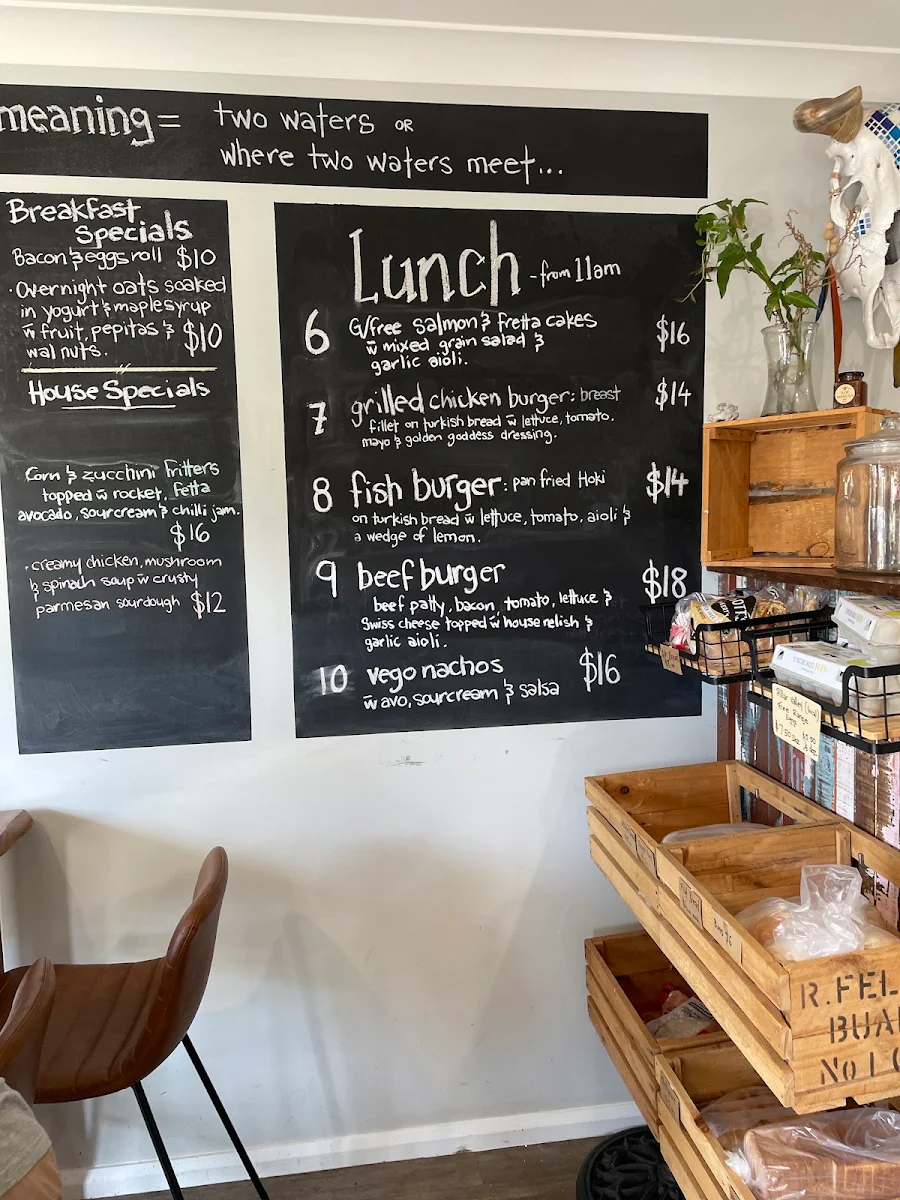 Menu, Wooli Wooli Cafe