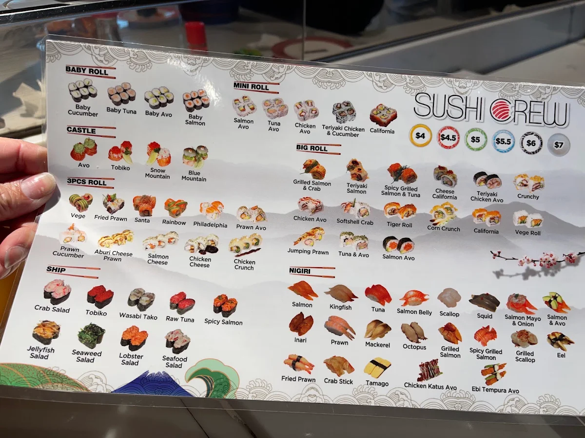 Menu, Sushi Crew Brookvale