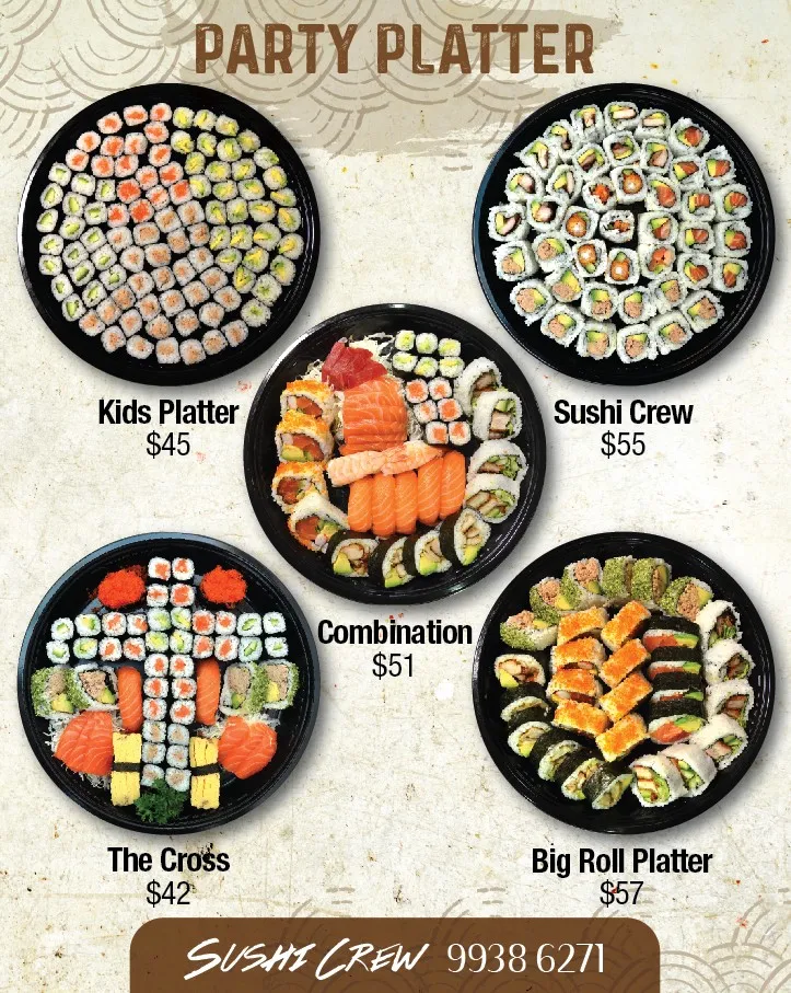 Menu, Sushi Crew Brookvale
