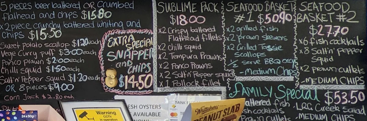 Menu, Legendary Fish & Chips