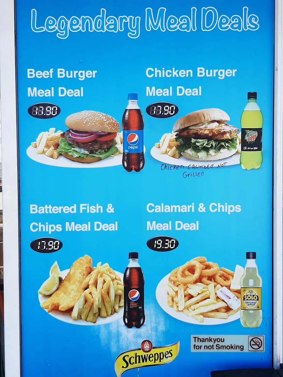 Menu, Legendary Fish & Chips