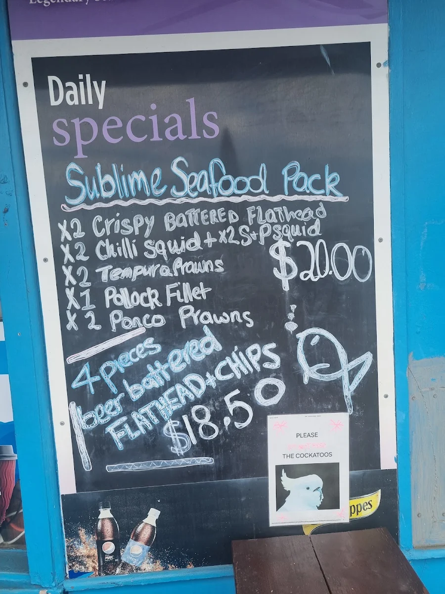 Menu, Legendary Fish & Chips
