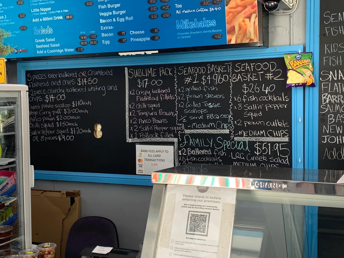 Menu, Legendary Fish & Chips