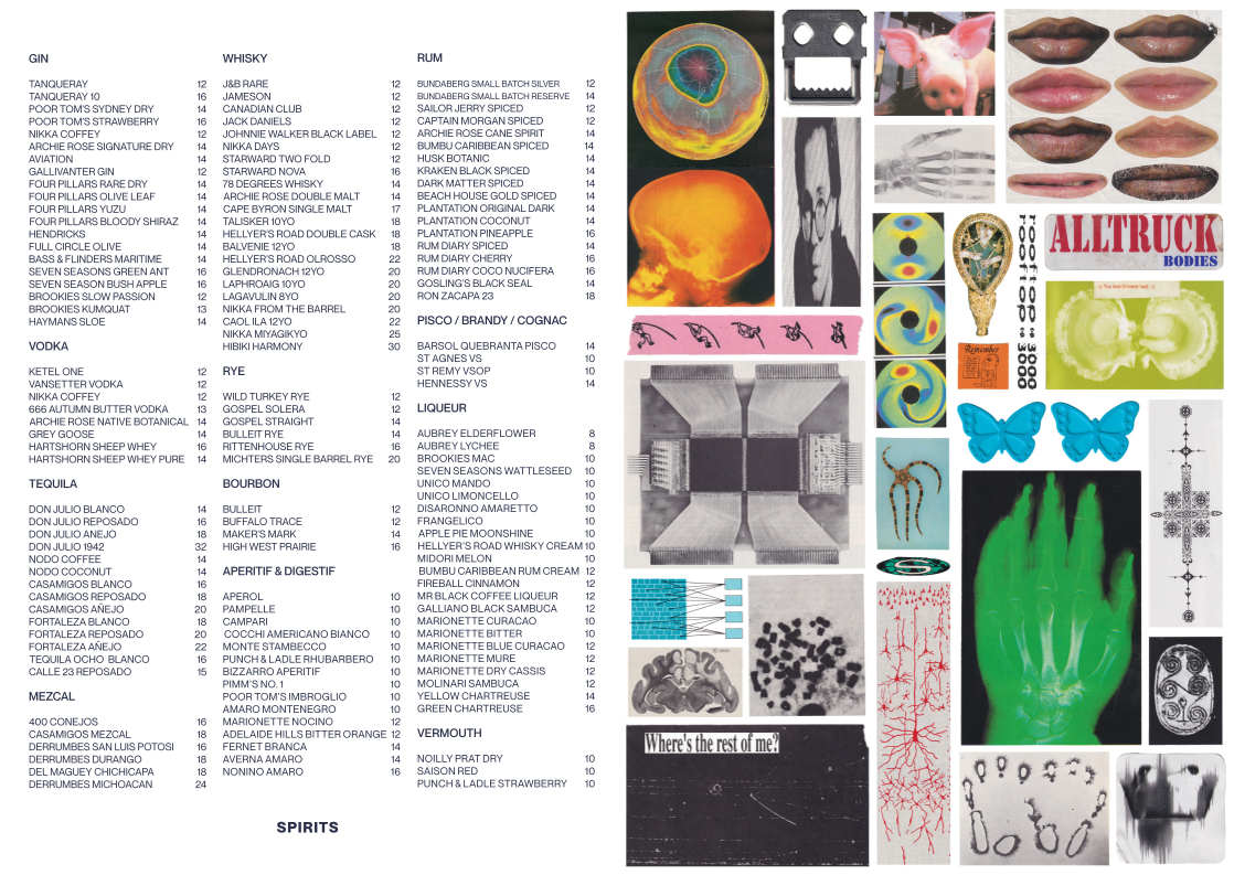 Menu, Rooftop Bar