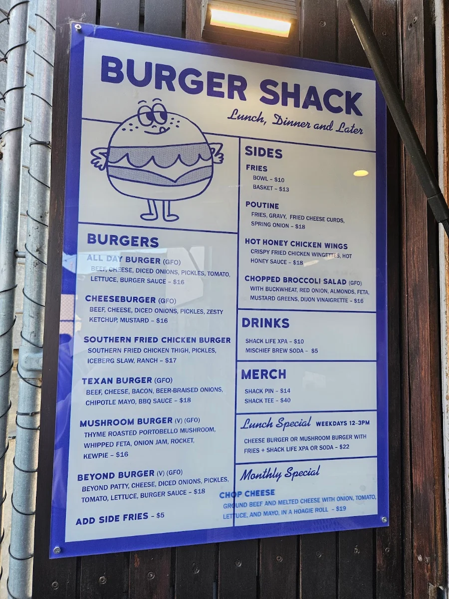 Menu, Rooftop Bar