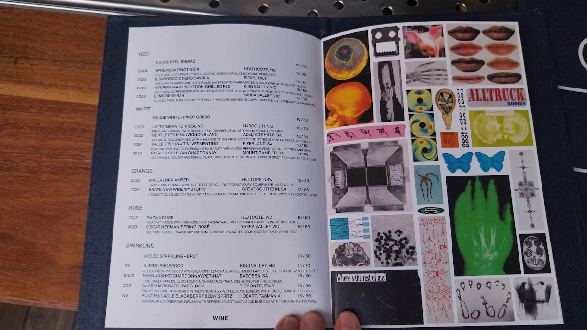 Menu, Rooftop Bar