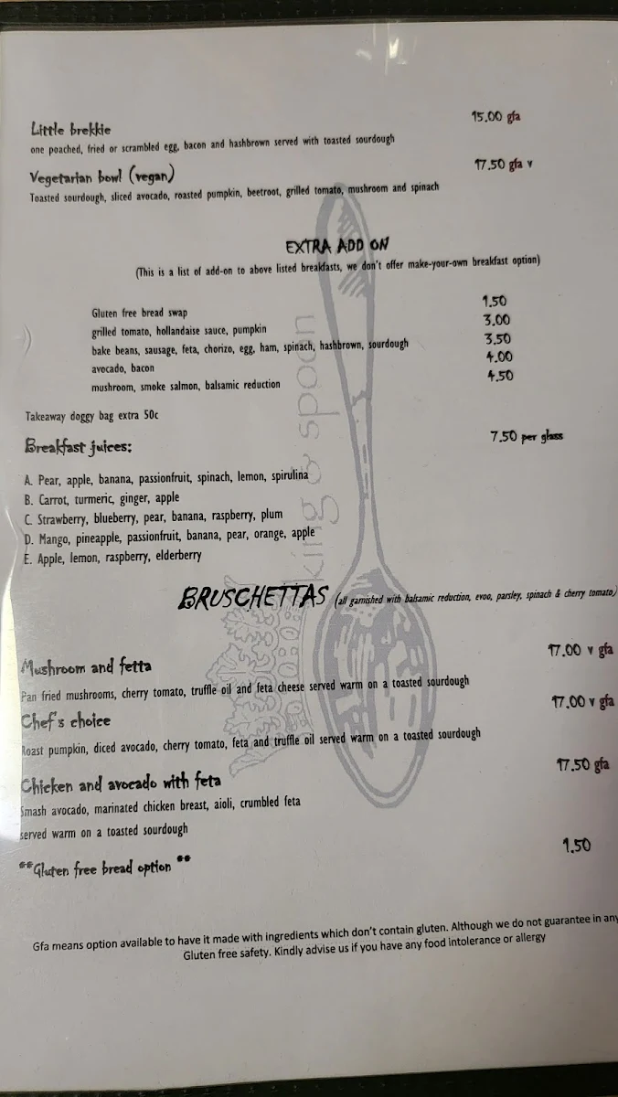 Menu, King & Spoon