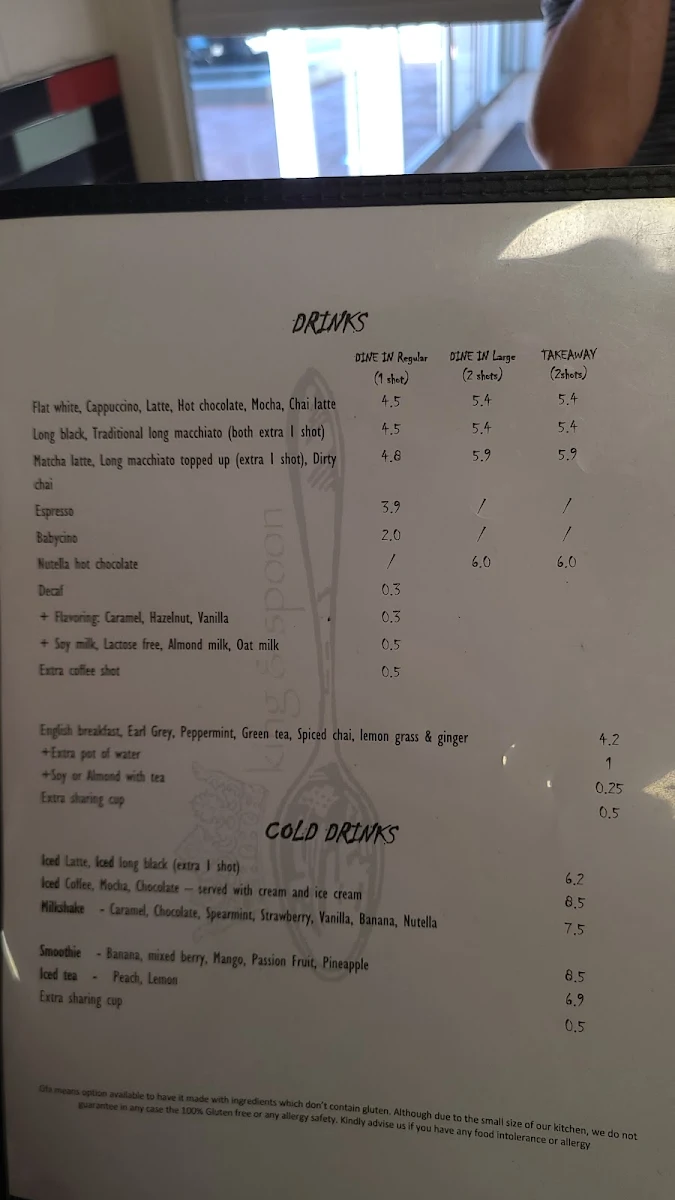 Menu, King & Spoon