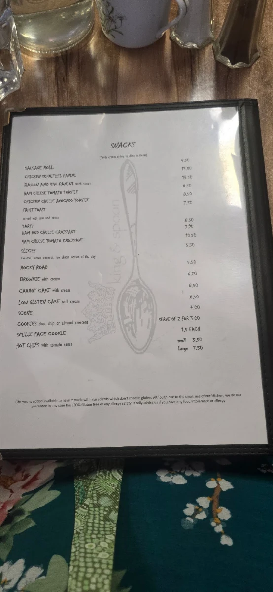 Menu, King & Spoon