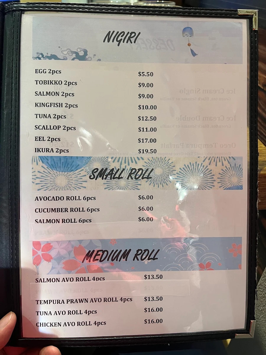 Menu, Donto Sapporo Japanese Restaurant