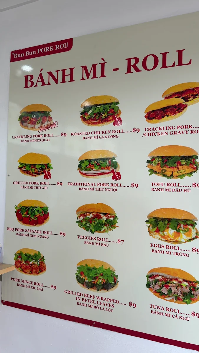 Menu, Bun Bun Pork Roll