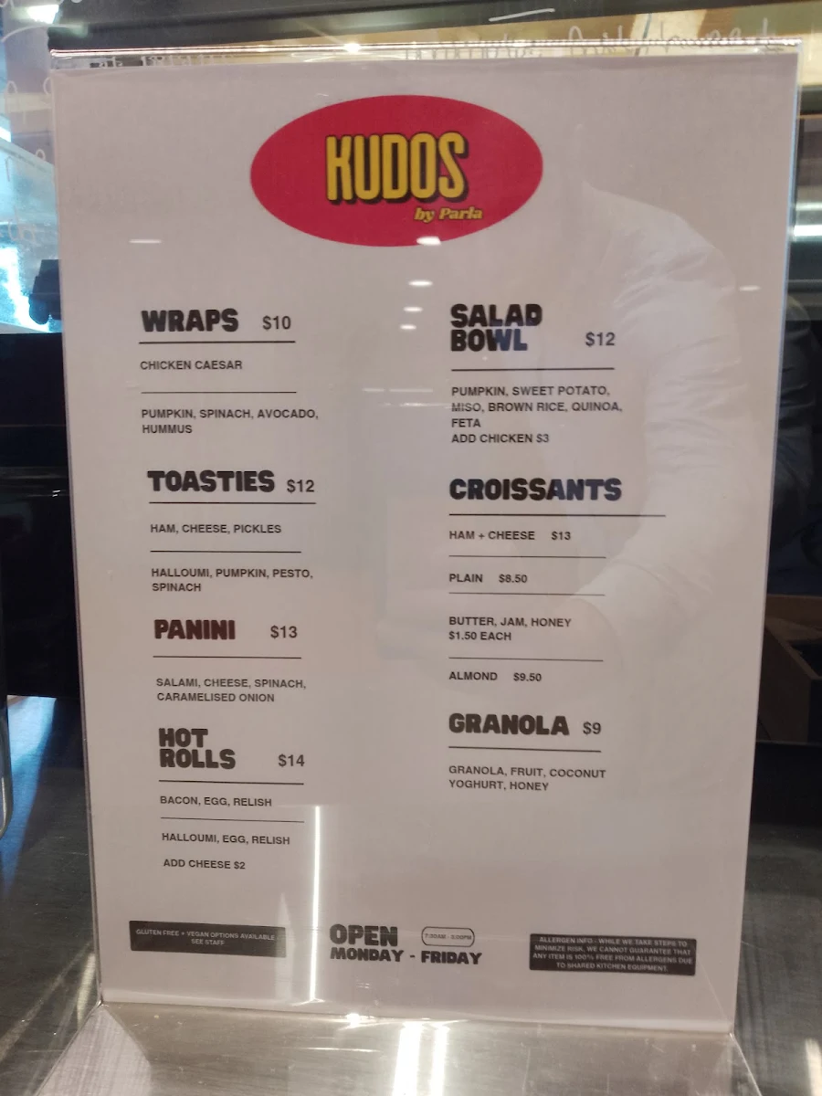 Menu, Kudos by Parla