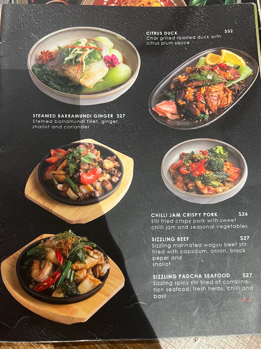 Menu, Lamune Thai Restaurant