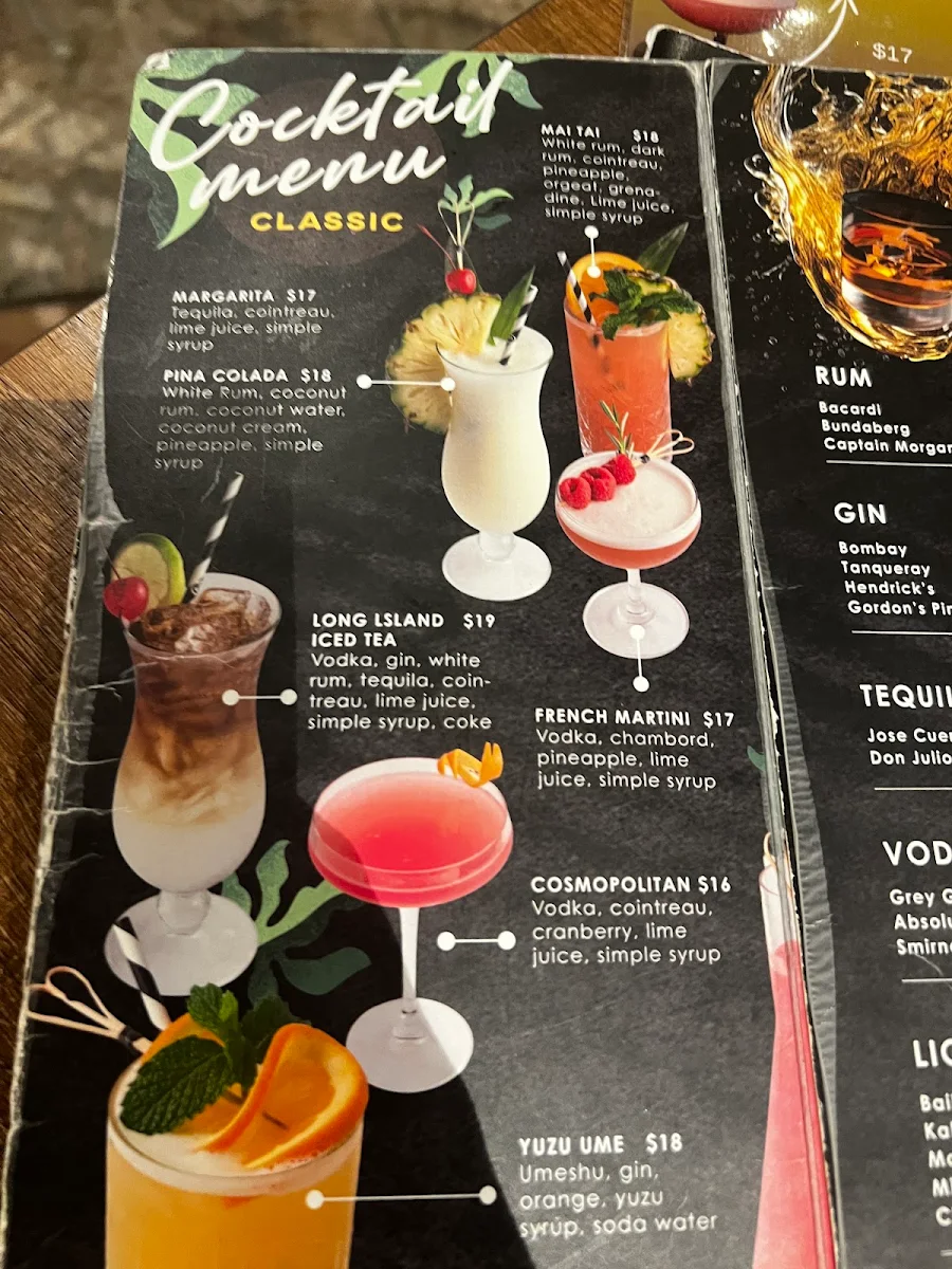 Menu, Lamune Thai Restaurant