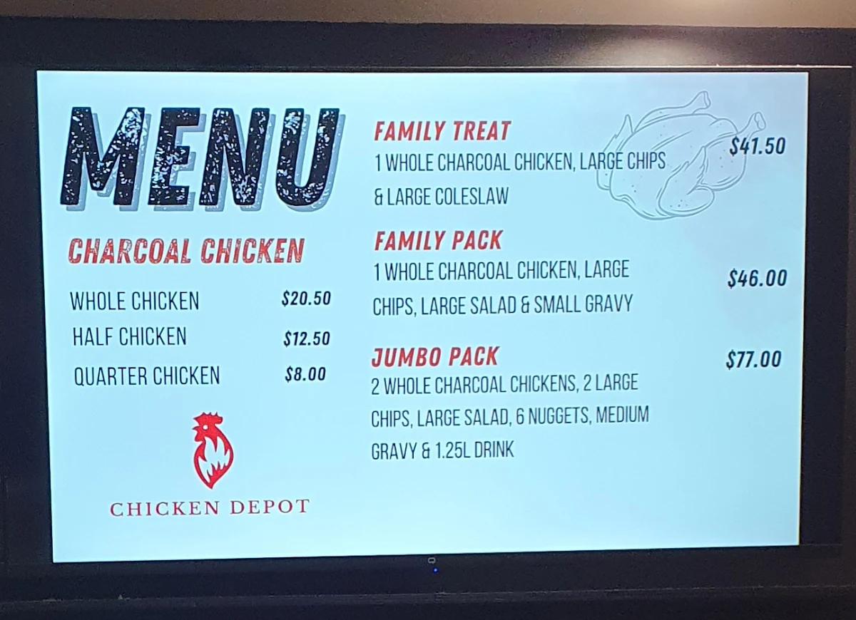 Menu, Chicken Depot