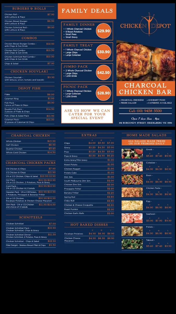 Menu, Chicken Depot