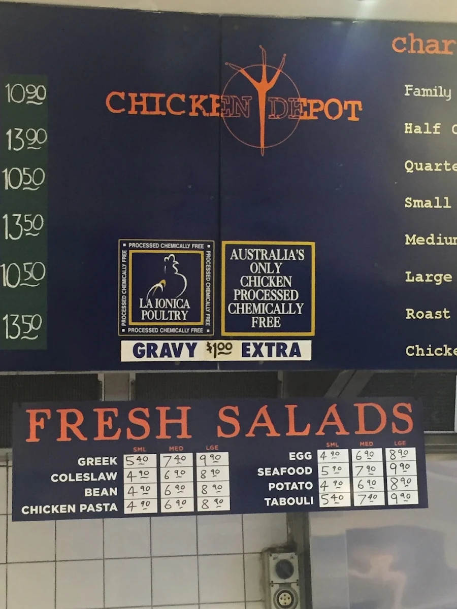 Menu, Chicken Depot