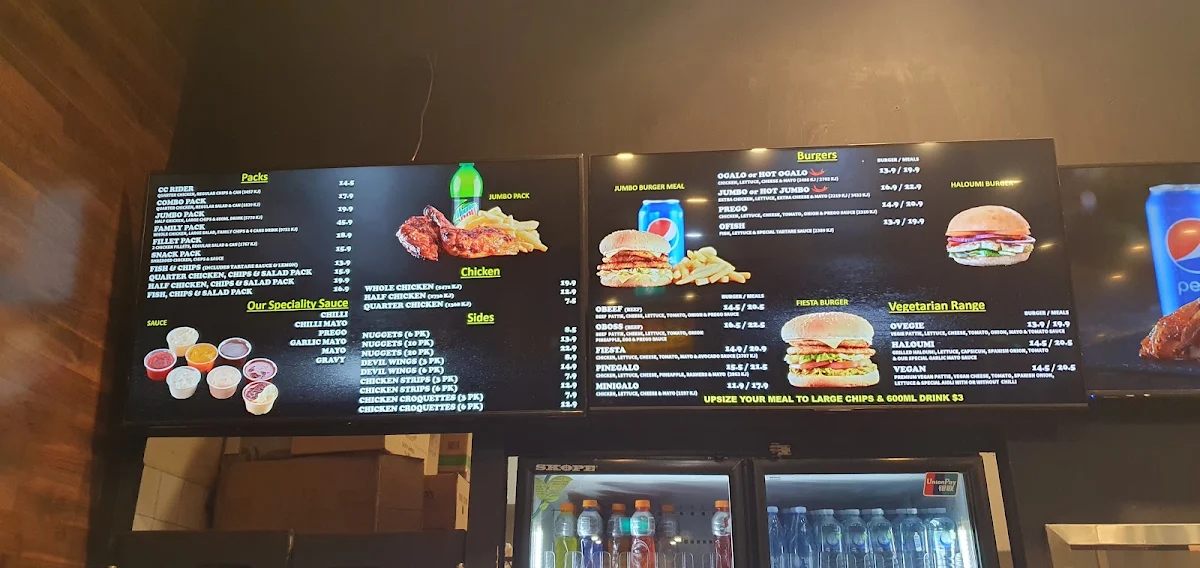 Menu, Ogalo City Sydney