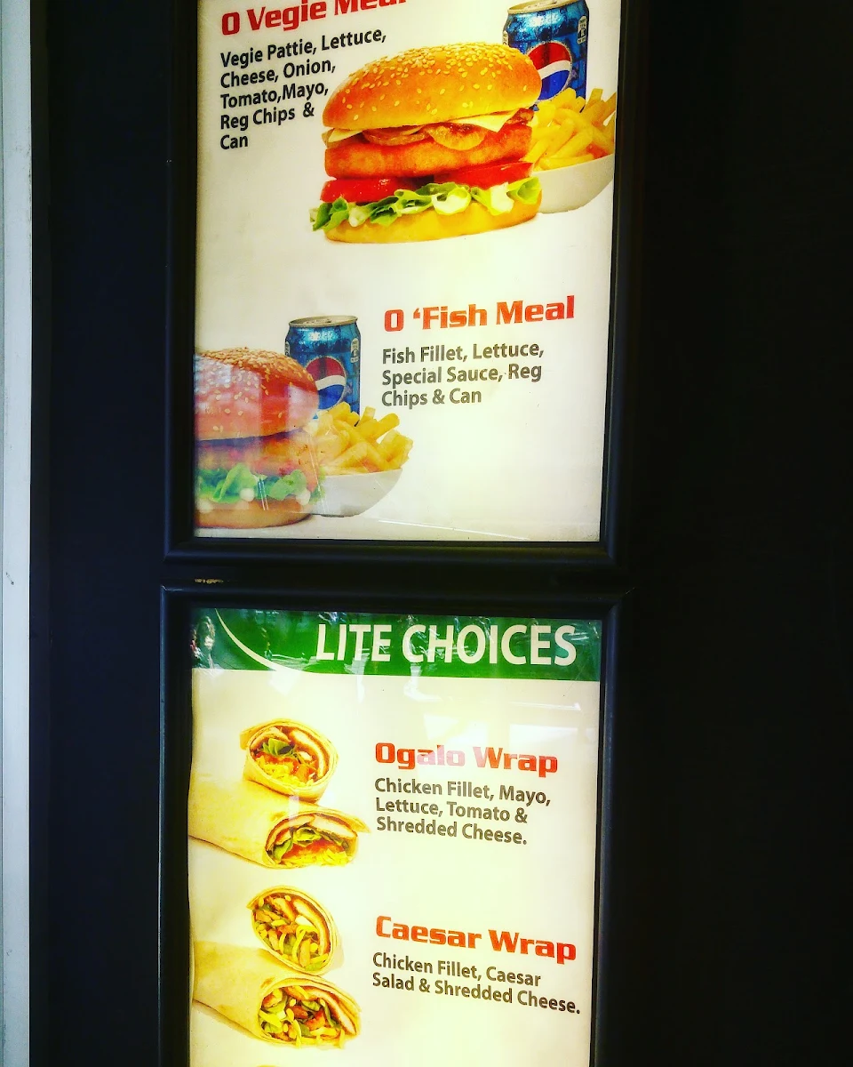 Menu, Ogalo City Sydney