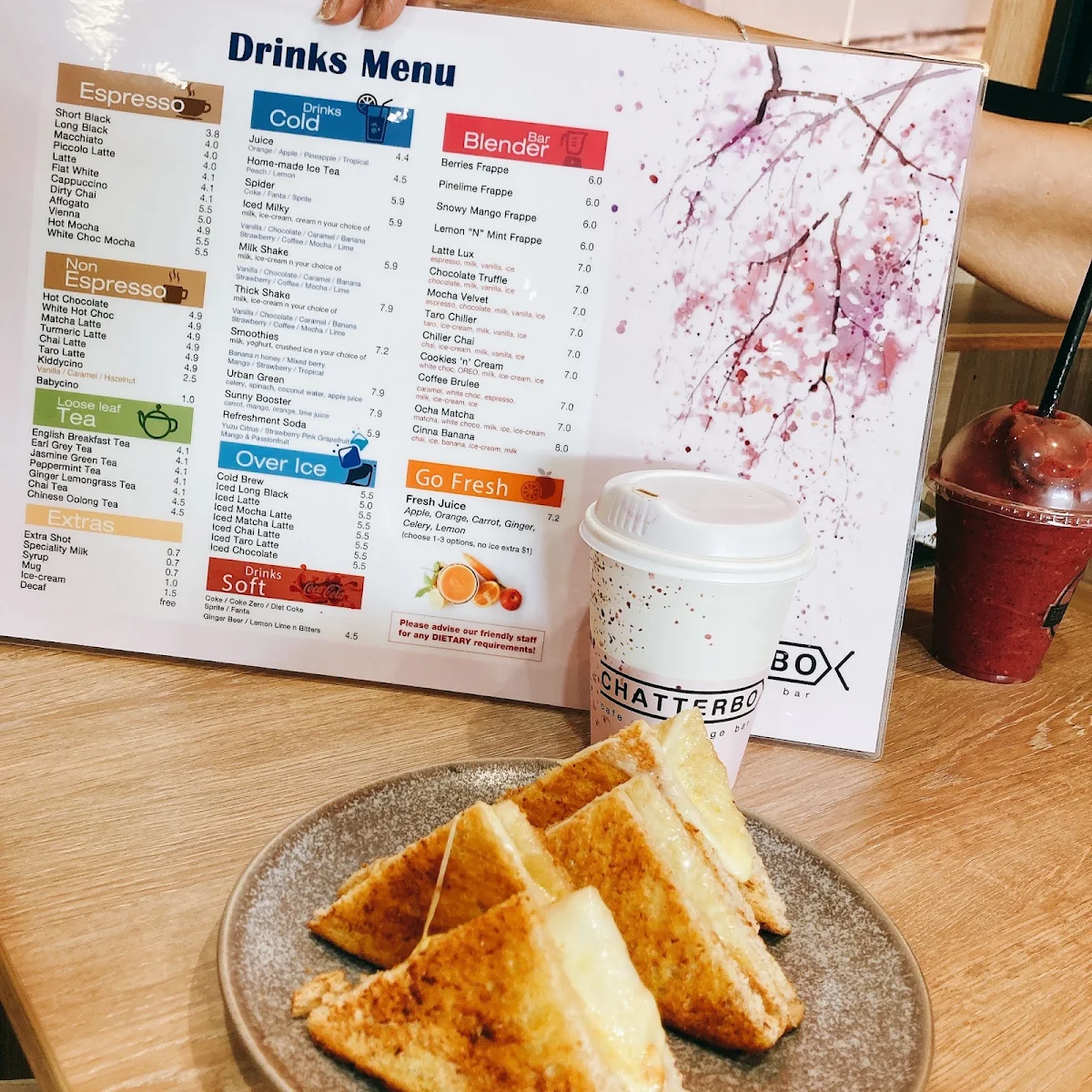 Menu, Chatterbox