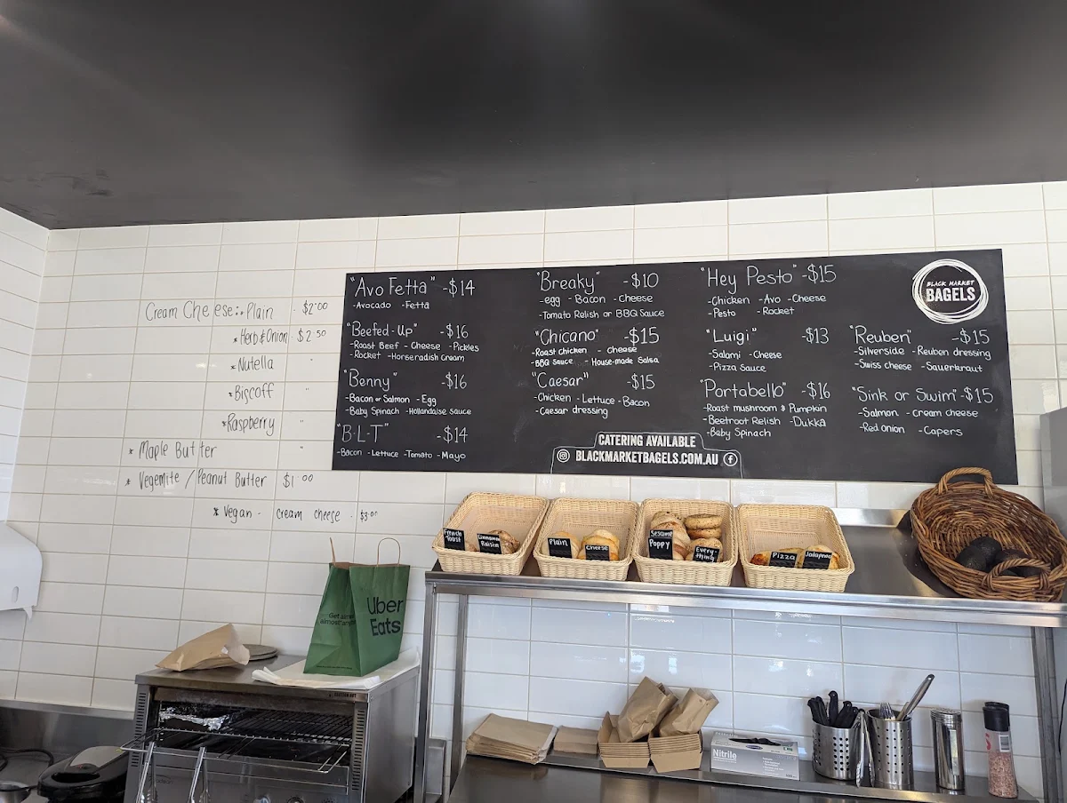 Menu, Black Market Bagels