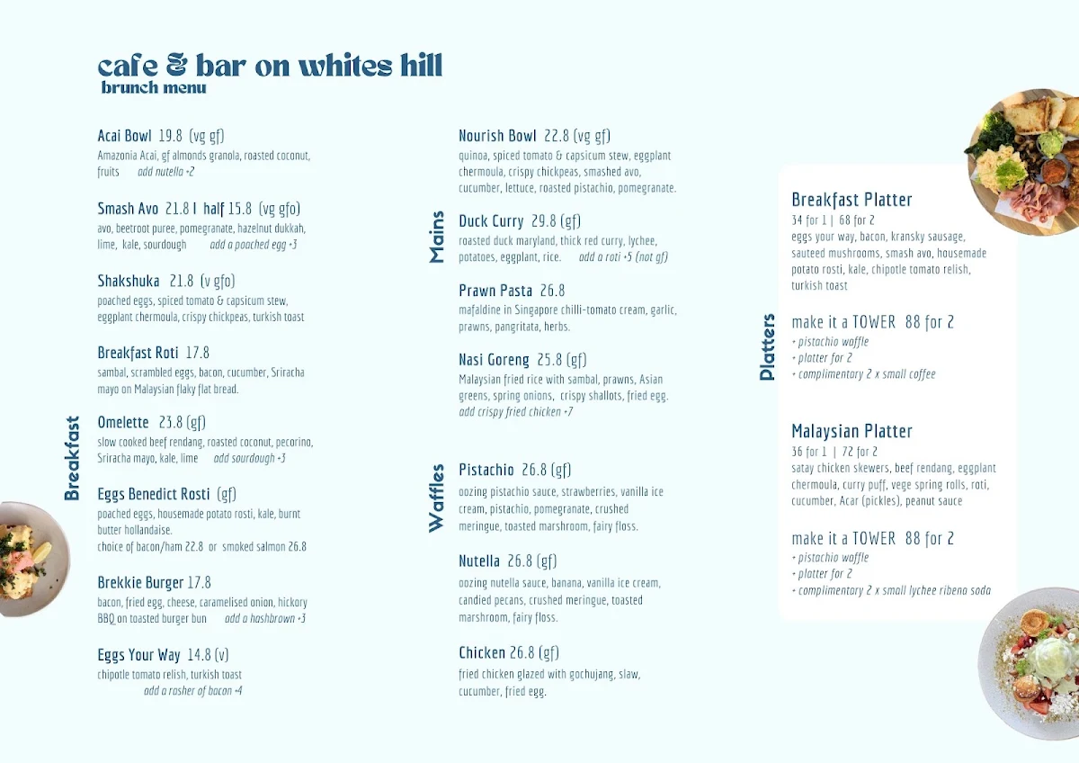 Menu, Cafe & Bar on Whites Hill